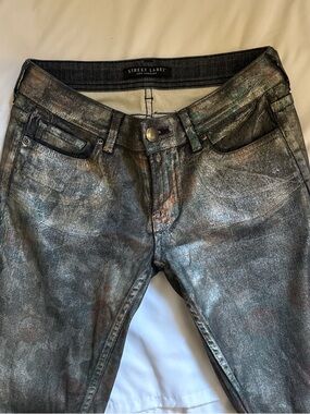 Street Label Los Angeles Painted Metallic Jeans - Multi-Tone Silver